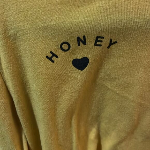 Yellow T Shirt - Size Small - Oversized Crop Top - HONEY - Great T Shirt - Picture 2 of 2